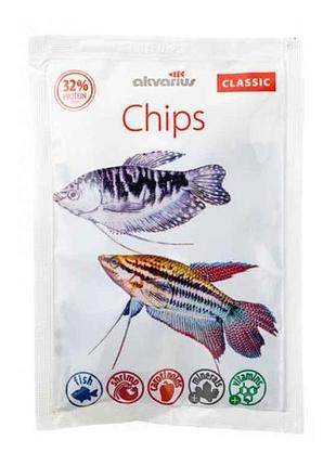 Корм для риб класік меню чіпси 25г тм акваріус