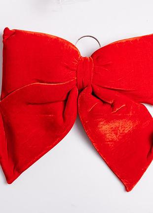Бархатный бант для декора на елку 45×50 (см) красный cr-2-14