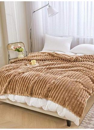 Плед євро koloco "королівський шарпей" 200 х 230 см (38406) коричневий