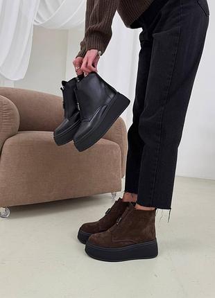 Ботинки натуральная замша/кожа