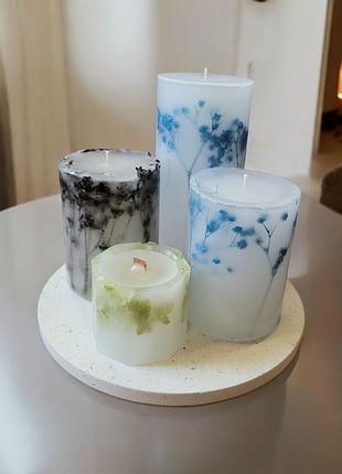 «затишок природи» - набір свічок на підставці, без аромату
