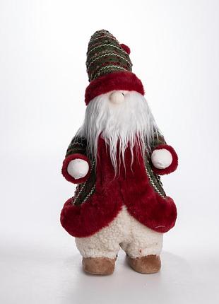 Новогодняя фигурка скандинавский санта 53 см – текстильный декор в красном цвете для дома, елки и интерьера