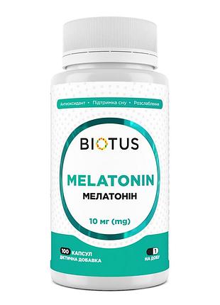 Мелатонін, melatonin, biotus, 10 мг, 100 капсул