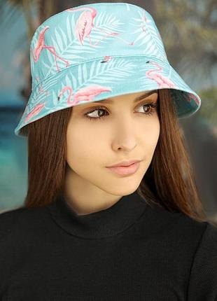 Панама «фламинго», цветной принт
