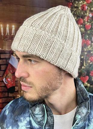 Чоловіча шапка-ковпак «фенекс», світла кава