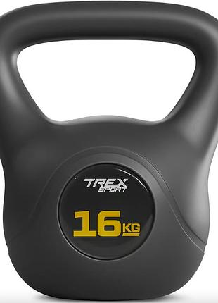 Гиря виниловая 16кг trex sport tx-016ckb черный