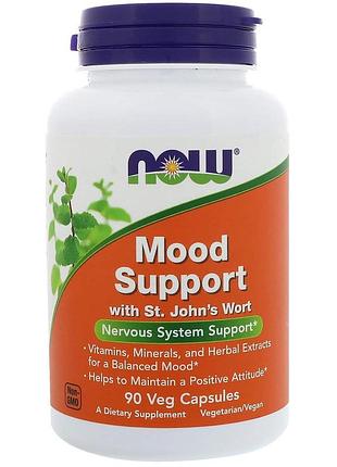 Поддержка настроения со зверобоем, mood support, now foods, 90 вегетарианских капсул