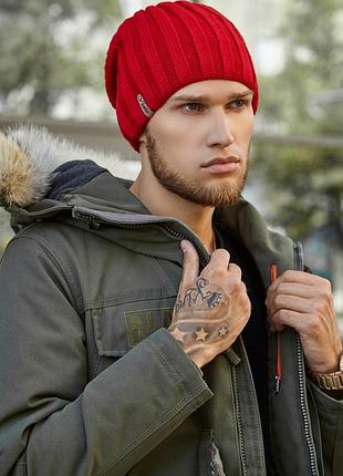 Мужская шапка-колпак «монблан», красный