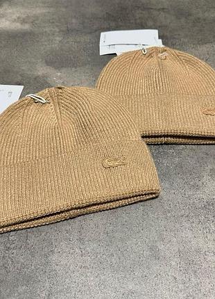 Шапка lacoste беж shaplac002
