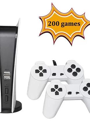 Игровая консоль ретро приставка для телевизора dendy game station gs5 200 игр 8 bit