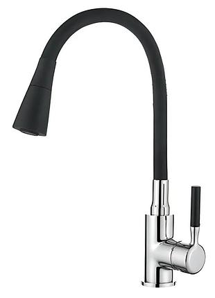 Змішувач для кухні zerix atrium-011-t refl.black (квіт хром + силик.вилив чорний) (zx4720)