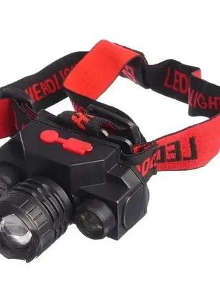 Налобный фонарь светодиодный bailong 1805bl-cob-xpe 18650 фонарик на голову, аккумуляторный, 4 режима brw