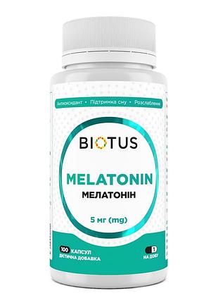 Мелатонін, melatonin, biotus, 5 мг, 100 капсул