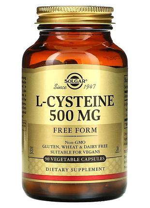 Цистеїн, l-cysteine, solgar, 500 мг, 90 вегетаріанських капсул