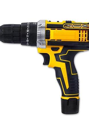 Набор шуруповерт аккумуляторный с насадками screw driver sets yellow 12v полный комплект в чемодане!