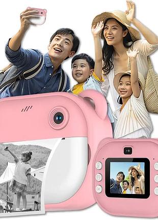 Детский фотоаппарат-принтер je-et 2003, 24 мп, моментальная печать, розовый