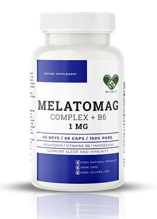 Мелатонин 1 мг. + магний хелат en`vie lab антистресс для сна 60 капсул