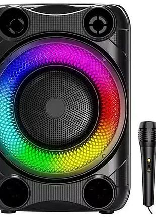 Беспроводная караоке колонка с микрофоном и rgb-подсветкой zqs8148 zc-93