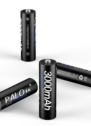 Аккумулятор aa 1.2в 3000мач 4шт ni-mh palo в боксе для использования в фотоаппаратах