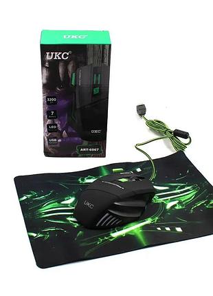 Мышка gaming mouse + pad x7s 7d/ 6967