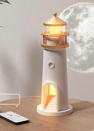 Ночник маяк с проекцией луны lighthouse проектор луны с аккумулятором