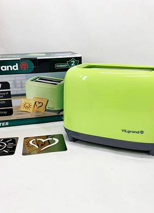 Тостер с пластиковым корпусом vilgrand vt0722p 750 вт, двойной электрический тостер uf-36
