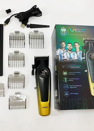 Машинка для стрижки волос с мотором vgr v-196, триммер с регулируемой длиной, триммер беспроводной mf-38