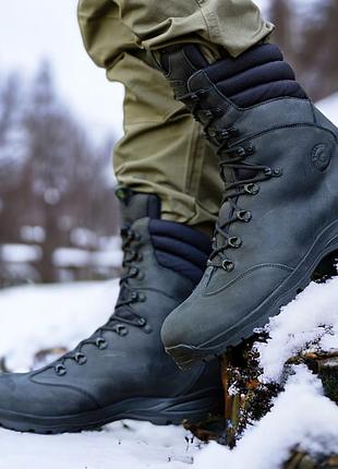 Берці зимові тактичні чоловічі. 35-47р чорні. спеціальна трекінгова підошва! stzm-1005