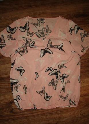 Блузка, футболка р 14 с бабочками2 фото