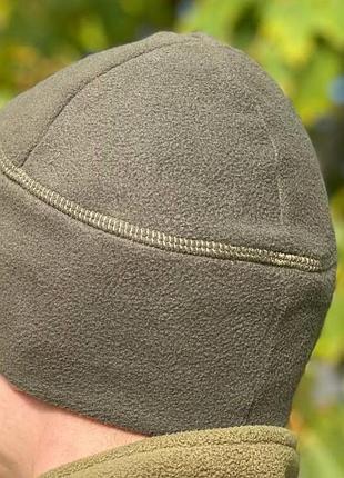 Флисовая шапка подшлемник тактическая универсальная плотность 300гр/м масло 56-58 эргономичный крой dm-11