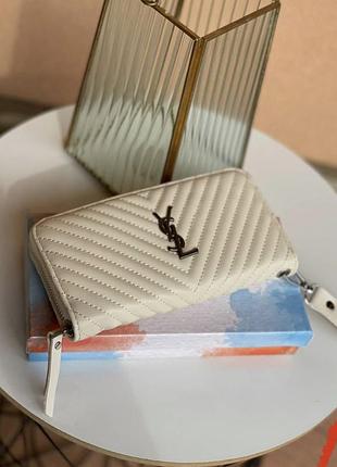 Кошелек ysl молочный one size