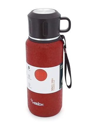 Термос merlion з неіржавкої сталі, з чашкою та ручкою для перенесення, об'єм 800 мл, червоний