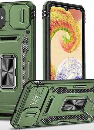 Ударостійкий чохол camshield army ring для samsung galaxy a07 оливковий / army green