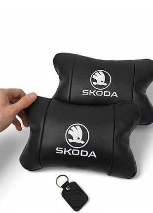 Подушка для шиї для водія skoda шкода, універсальна подушка на підголівник авто авто під шию eu-85