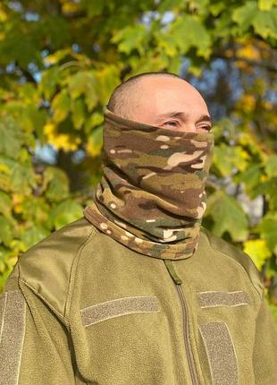 Флисовый баф зимний тактический с регулировкой эластичной резинкой мультикам плотность 300гр/м dm-11