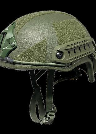 Захисний шолом fast nij iiia нвмпе олива тактичний для військових легкий з регульованими ремінцями ve-33