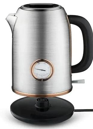 Электрочайник с термометром и корпусом из нержавеющей стали domotec ms 7849