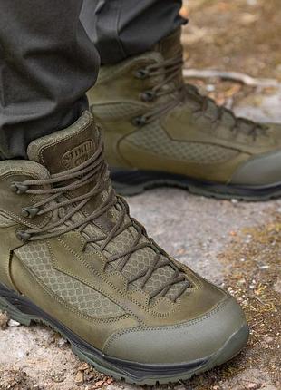 Берцы летние мужские тактические ботинки. 36-46р олива. гидрофобная натуральная кожа! stlm-1008 43