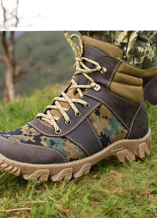 Военные женские тактические берцы демисезонные. 36-48р коричневые+пиксель. теплые и удобные! msdf-2119