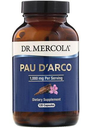 По д'арко, pau d'arco, dr. mercola, 1000 мг, 120 капсул