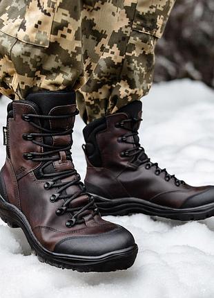 Шкіряні зимові жіночі берці тактичні. 36-40р коричневі. гідрофобна шкіра! 45zf-2105
