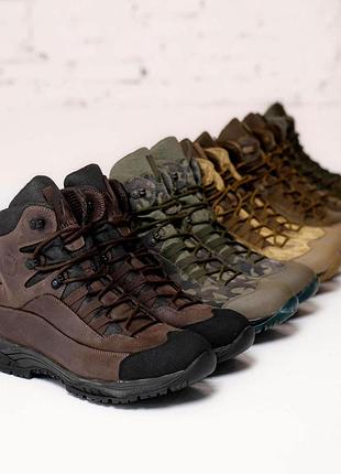 Шкіряні зимові чоловічі берці тактичні. 36-46р коричневі. водонепроникні! stzm-1023