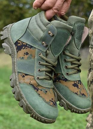 Летние берцы женские ботинки тактические. 36-48р олива+пиксель. натуральная гидрофобная кожа! mslf-2122 37