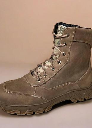 Демисезонные женские тактические берцы. 36-50р койот. натуральная гидрофобная кожа! mbdf-2106
