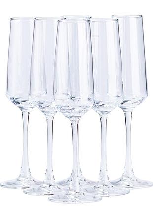 Келихи для шампанського на високій ніжці 6 шт hp564