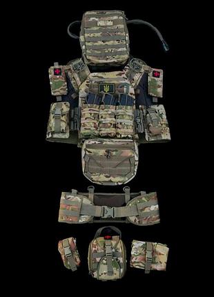 Тактический комплект плитоноска gen.8 25x30 см. 9 подсумоков рюкзак под гидратор для военных dm-11