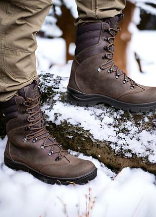 Берці зимові тактичні жіночі. 35-47р коричневі. гідрофобна натуральна шкіра! stzf-2106