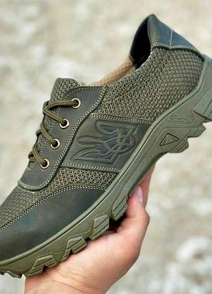 Кросівки літні тактичні. 36-50р олива. натуральна гідрофобна шкіра! mblm-1027