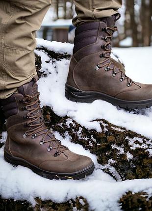 Берцы демисезонные мужские тактические. 35-47р коричневые. гидрофобная натуральная кожа! stdm-1006