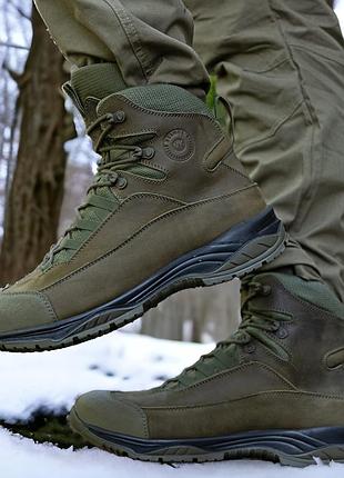 Шкіряні демісезонні жіночі берці тактичні. 36-46р олива. 100% натуральна шкіра! stdf-2124